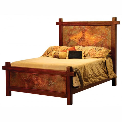 Engraved Copper Panel Ganado King Bed