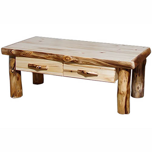 aspen log coffee table
