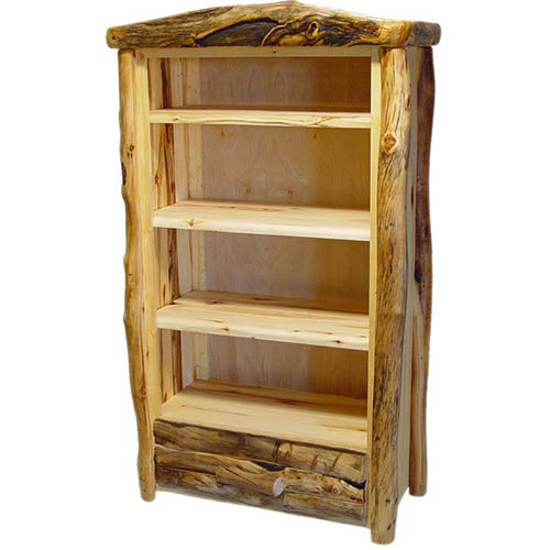 aspen log bookcase