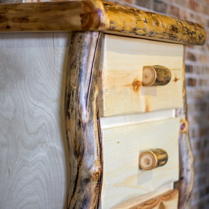 Light Aspen Log 4 Drawer Flat Panel Chest - Image 2