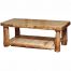 aspen log alpine shelf coffee table