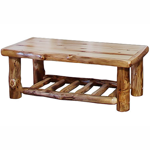 aspen log coffee table