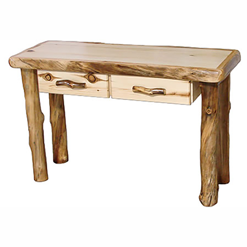 aspen log sofa table