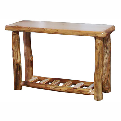 aspen spindle shelf sofa table