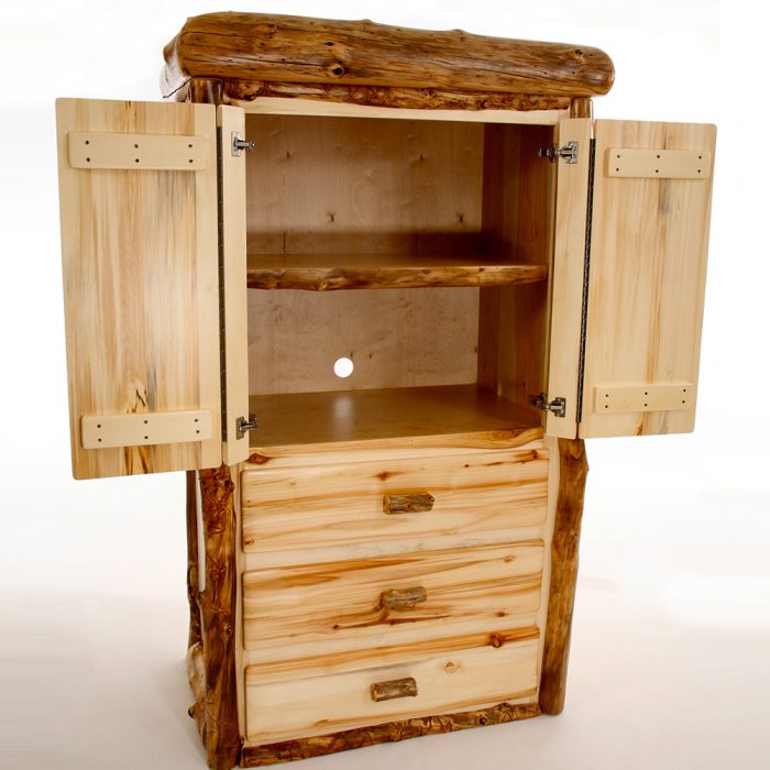Light Aspen Log Armoire - Image 2