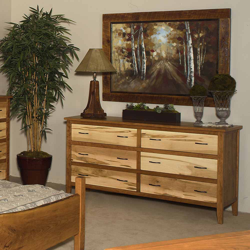 Denver 6 Drawer Dresser–Maple-Cherry Mix 88425-WCM