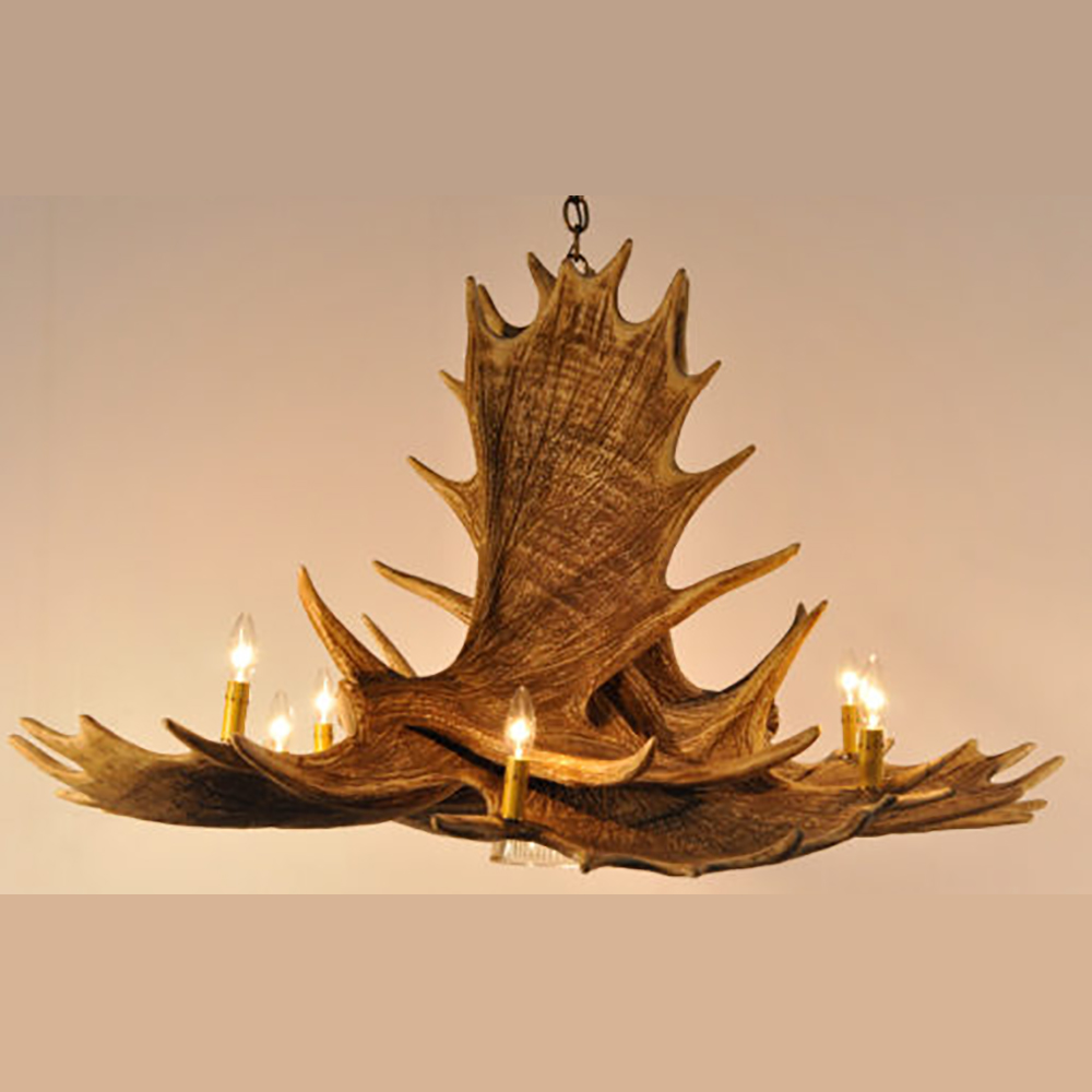 moose 6 faux antler chandelier