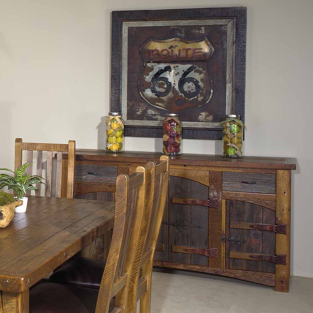 Heritage Laramie Reclaimed Barn Wood 2 Drawer 4 Door Sideboard 18033