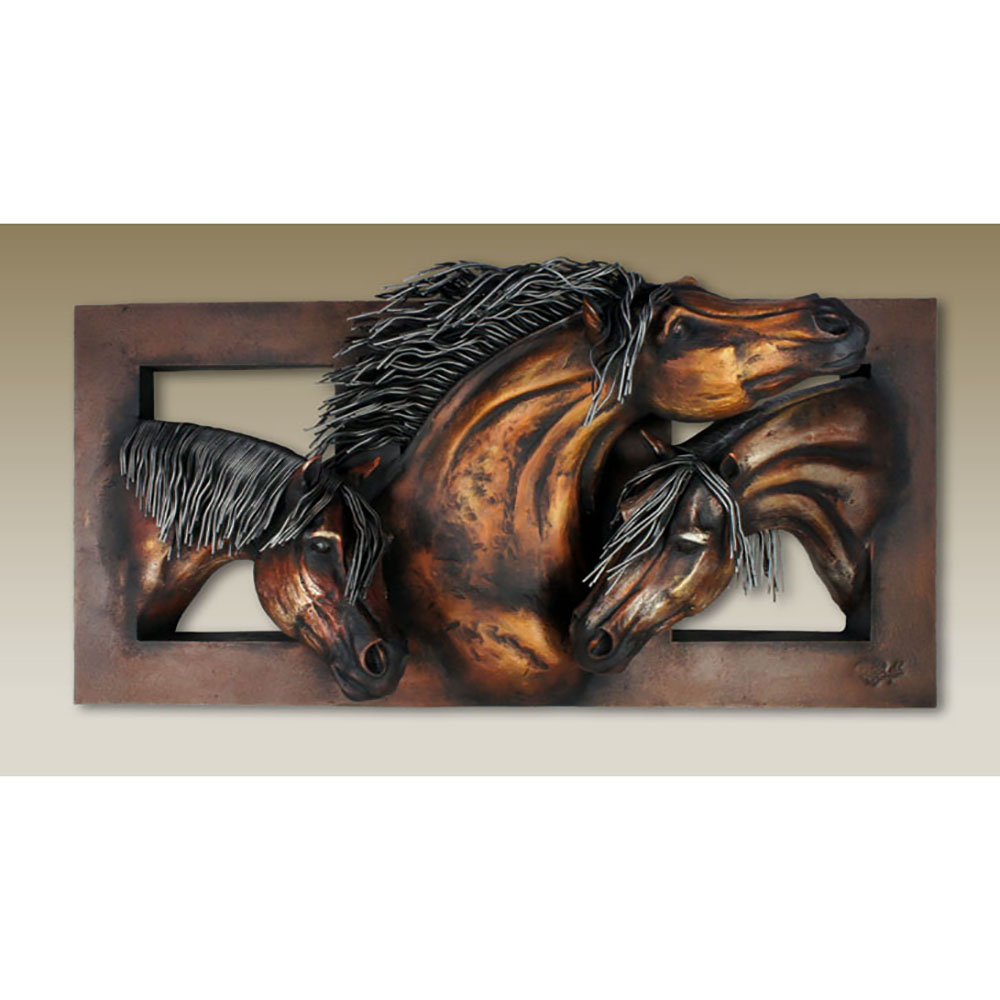 Triple Horse Head Frame: 3 Dimensional Horse Heads D-CFV-30