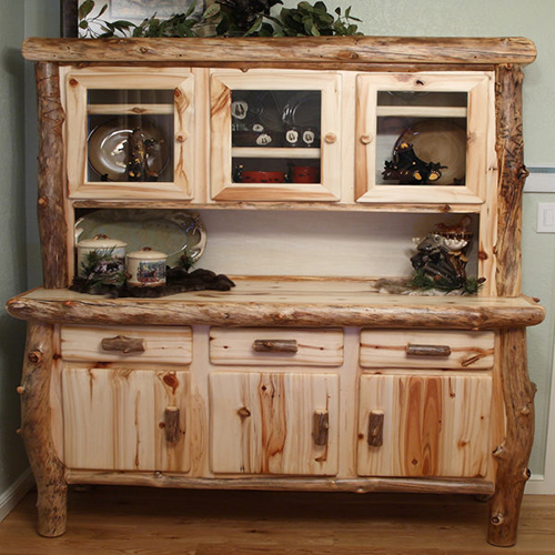Aspen Log Buffet and Hutches