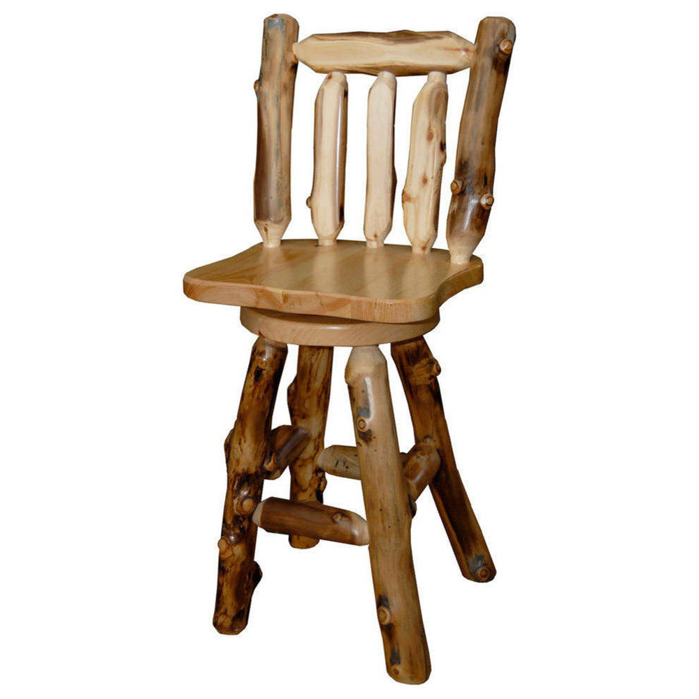 Aspen Log Swivel Bar Stool HOF-ALL-BS-24