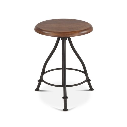 Walnut Top Industrial Loft Stool