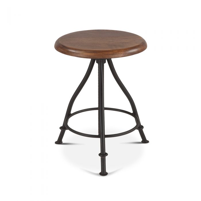 Walnut Top Industrial Loft Stool