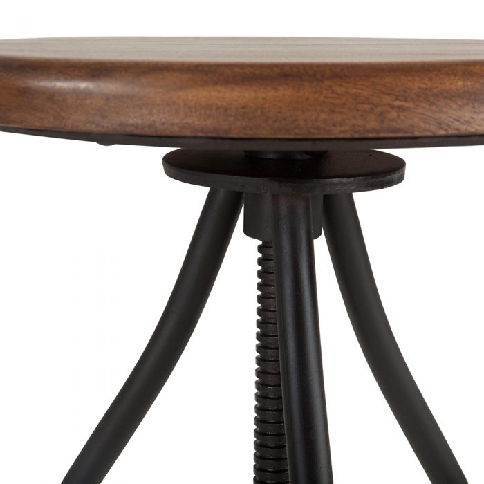 Walnut Top Industrial Loft Stool - Image 3