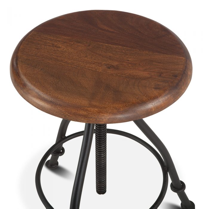 Walnut Top Industrial Loft Stool - Image 2