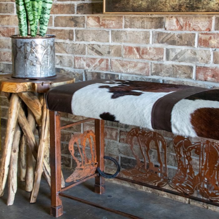 Texas Two Step Cowhide Bench - Image 3