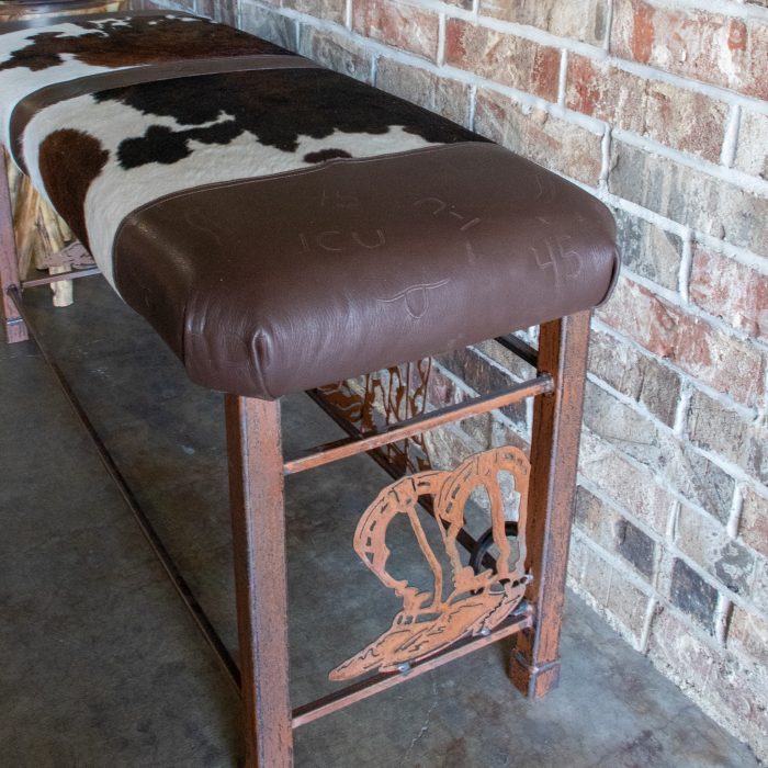 Texas Two Step Cowhide Bench - Image 2