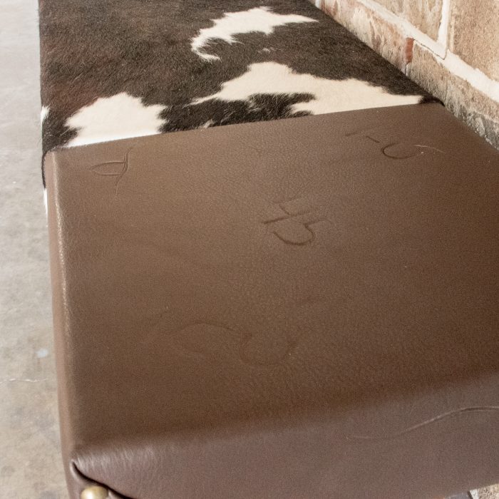 Texas Two Step Sofa Table with Cowhide - Image 4