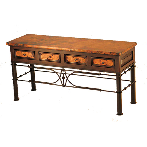 Copper Sofa Table w/ Pablo Base