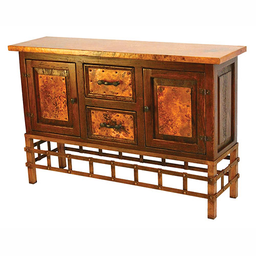 Copper Sofa Table with Remaches Base