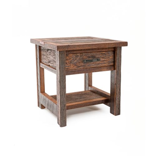 Copperhead 1 Drawer Side Table with Copper