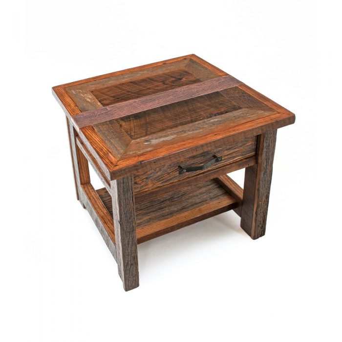 Copperhead 1 Drawer Side Table with Copper - Image 3
