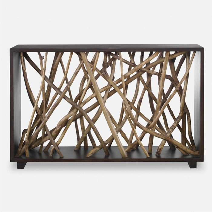 Teak Maze Console Table - Image 2