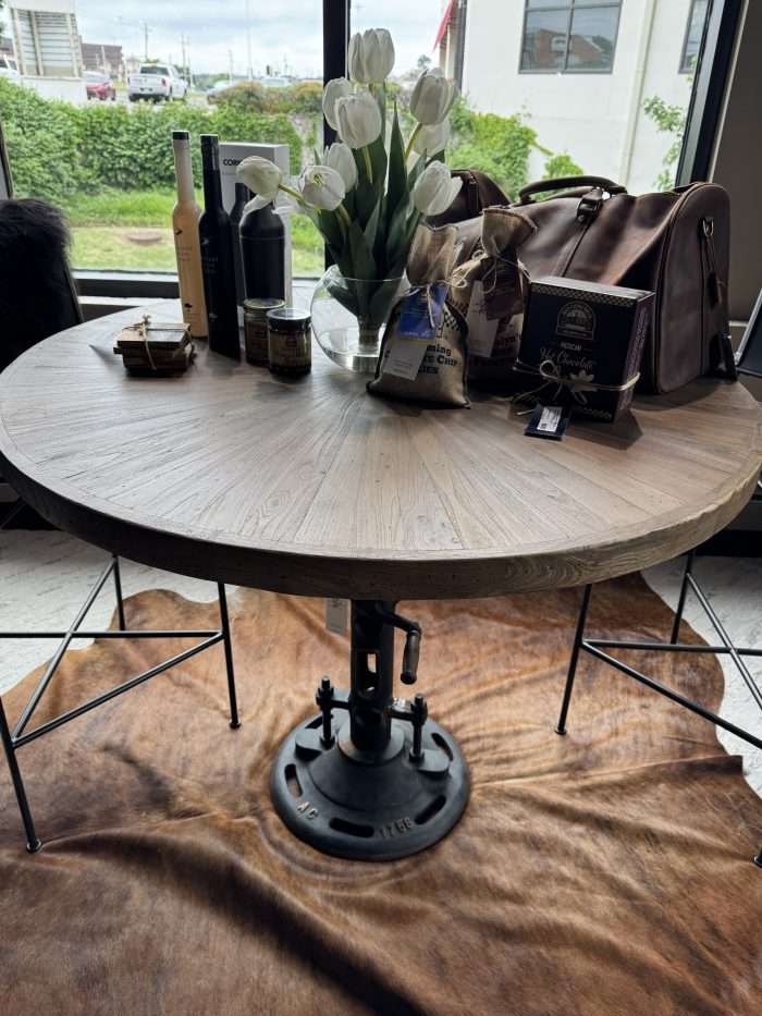 Eiffel 48" Gathering Table in Antique Teakwood - Image 2